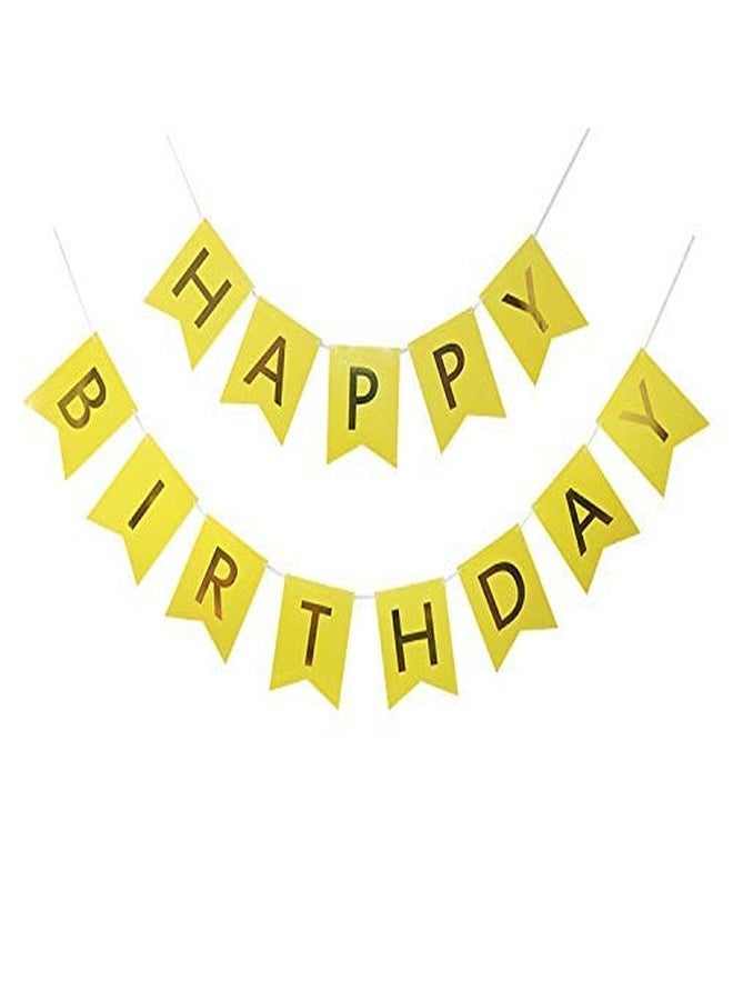 Luxaar Happy Birthday Banner Decoration for Birthday Celebration for All Age People with tag (Yellow) - Image 1